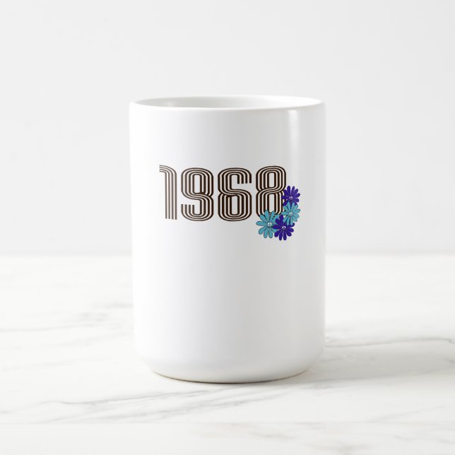 1968 Fredstecken Hippie Flower Power Aqua Lila Magisk Mugg (Center)