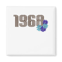 1968 Fredstecken Hippie Flower Power Aqua Lila