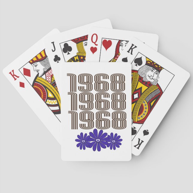1968 Fredstecken Hippie Flower Power Lila Casinokort (Baksidan)