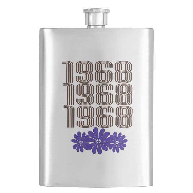 1968 Fredstecken Hippie Flower Power Lila Fickplunta (Framsidan)