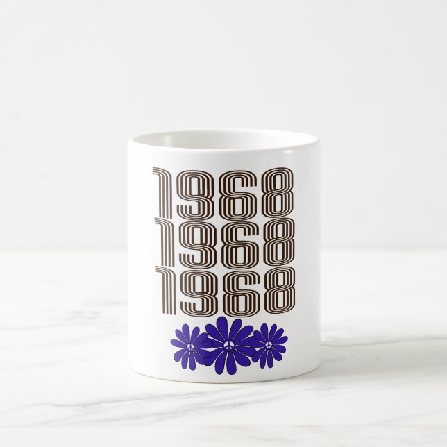 1968 Fredstecken Hippie Flower Power Lila Kaffemugg (Center)