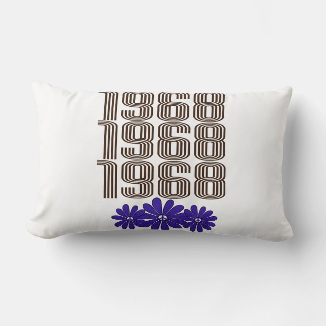 1968 Fredstecken Hippie Flower Power Lila Lumbarkudde (Framsida)