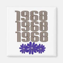 1968 Fredstecken Hippie Flower Power Lila Magnet