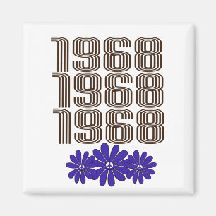 1968 Fredstecken Hippie Flower Power Lila Magnet