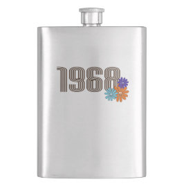 1968 Hippie Fredstecken Flower Orange Aqua Lila Fickplunta