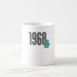 1968 Hippie Fredstecken Flower Power Aqua Kaffemugg