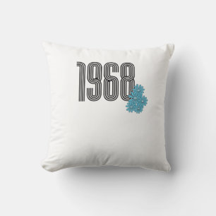 1968 Hippie Fredstecken Flower Power Aqua Kudde