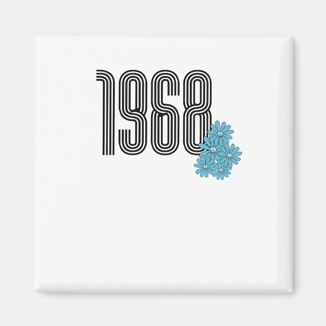 1968 Hippie Fredstecken Flower Power Aqua Magnet (Framsidan)