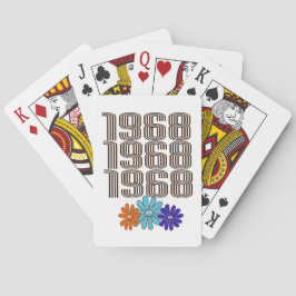 1968 Hippie Fredstecken Flowers Orange Aqua Lila Casinokort