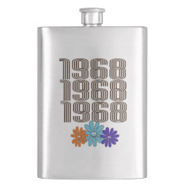 1968 Hippie Fredstecken Flowers Orange Aqua Lila Fickplunta