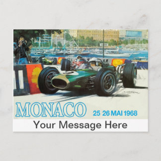 1968 Monaco Grand Prix Postcard med Anpassningsbar Vykort