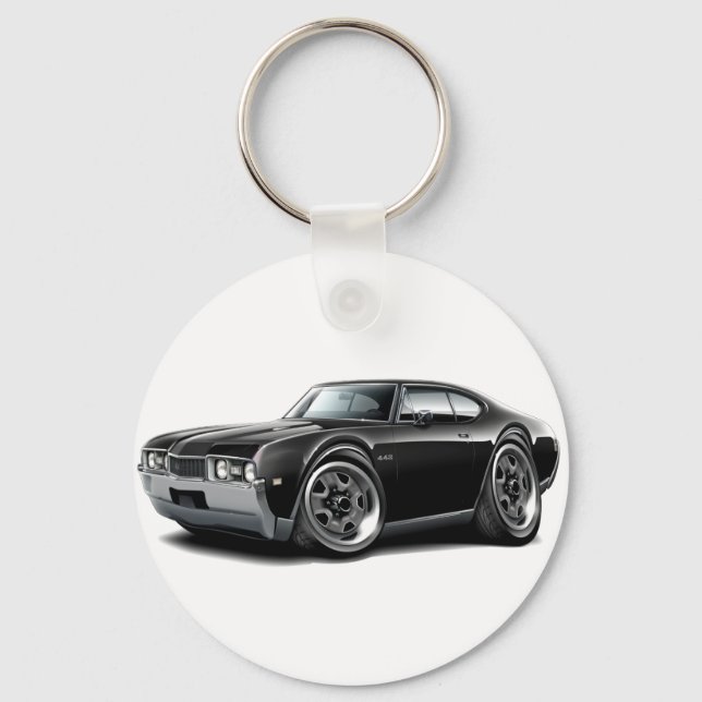 1968 Olds 442 Black Car Nyckelring (Framsida)