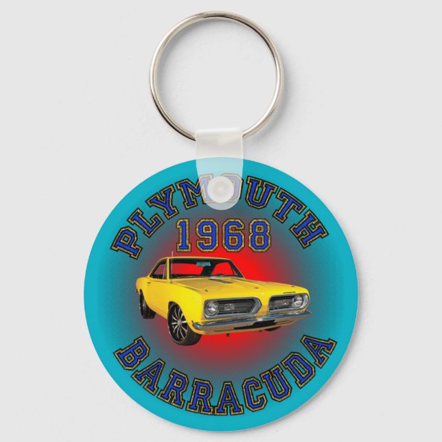 1968 Plymouth Barracuda Keychain. Nyckelring (Framsida)