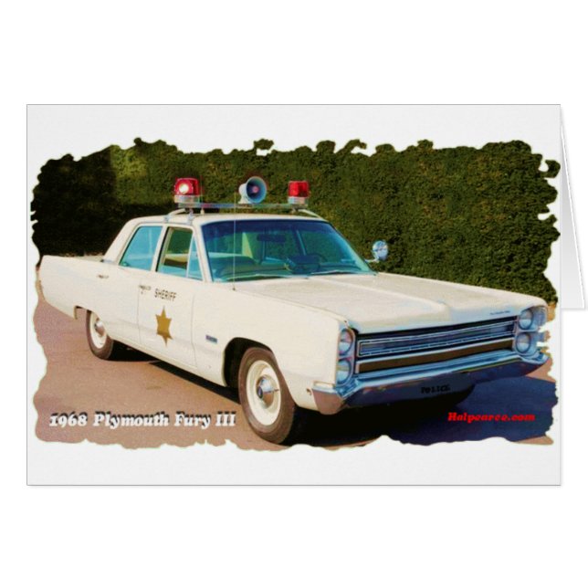 1968 Plymouth Fury III Hälsningskort (Framsidan Horizontal)