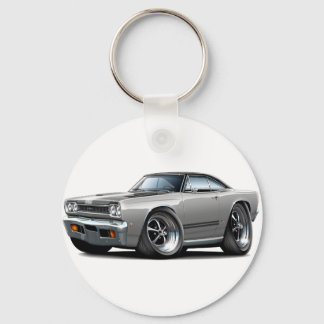 1968 Plymouth GTX Silver-Black Huva Car Nyckelring
