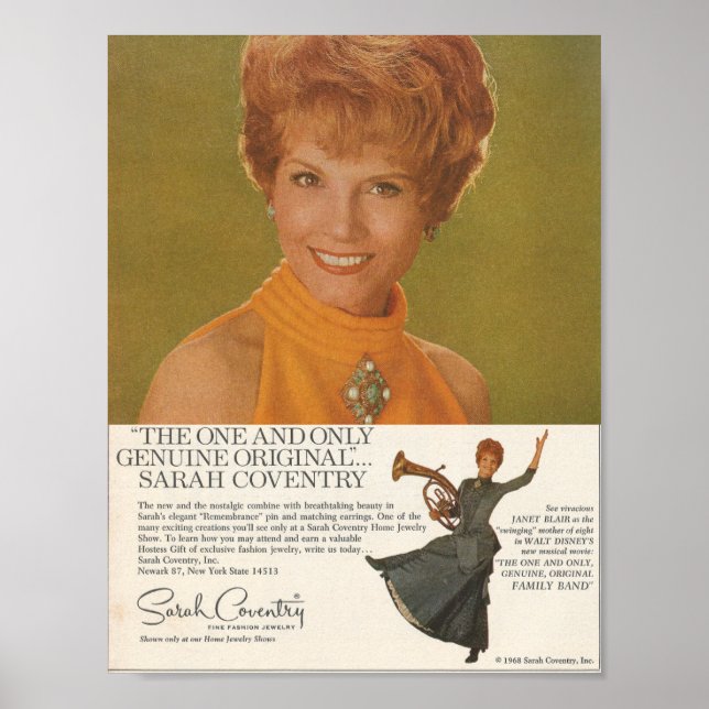 1968 Sarah Coventry annons Poster (Framsidan)