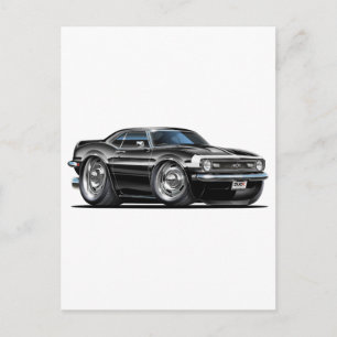 1968 Svartvit Camaro-bil Vykort