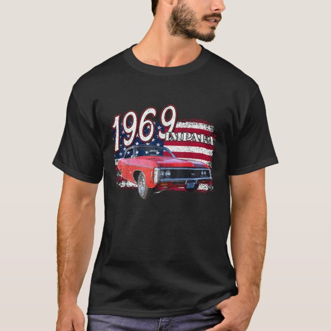 1969 69 impala lowrider ss 4:e juli Amerikanska T Shirt (Framsida)