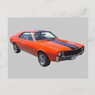 1969 AMC Javlin Muscle Car Vykort