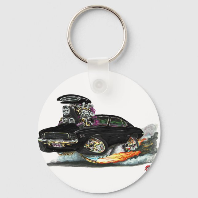 1969 Black Car i Camaro RS SS Nyckelring (Framsida)