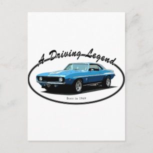 1969 Camaro blå Vykort