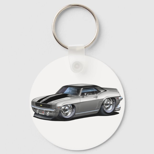1969 Camaro Grått-Black Car Nyckelring (Framsida)