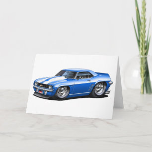 1969 Camaro SS Blue-White Car Kort