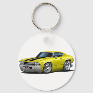 1969 Chevelle Gult-Black Car Nyckelring