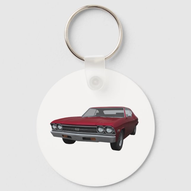 1969 Chevelle SS: Avsluta av kandisäpple Nyckelring (Framsida)