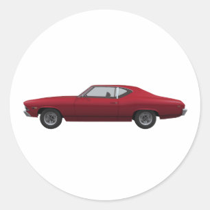 1969 Chevelle SS: Avsluta av kandisäpple Runt Klistermärke