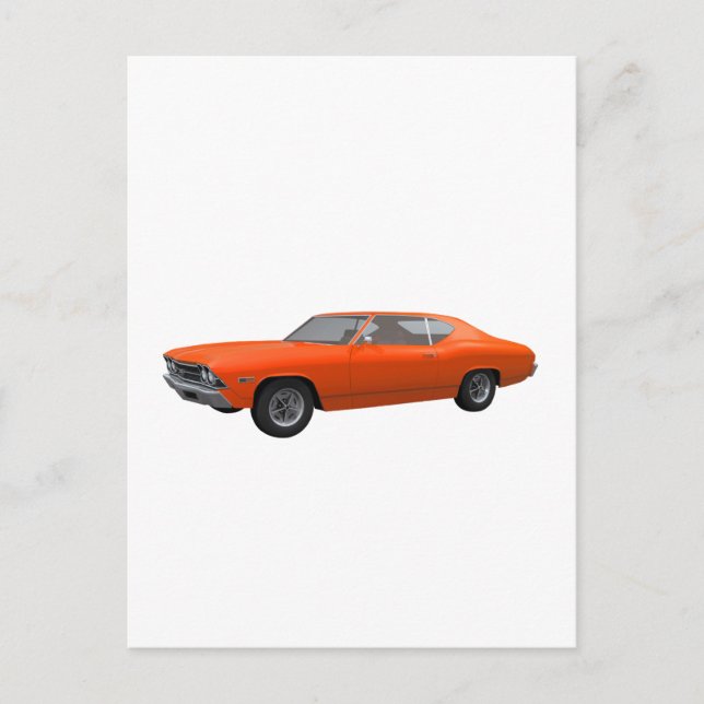1969 Chevelle SS: Avsluta orange Vykort (Framsida)
