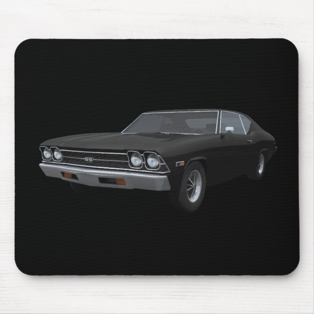 1969 Chevelle SS: Black Avsluta: Mousepad Musmatta (Framsidan)