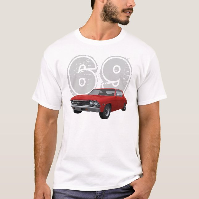 1969 Chevelle SS: Röd Avsluta: T-Shirt (Framsida)