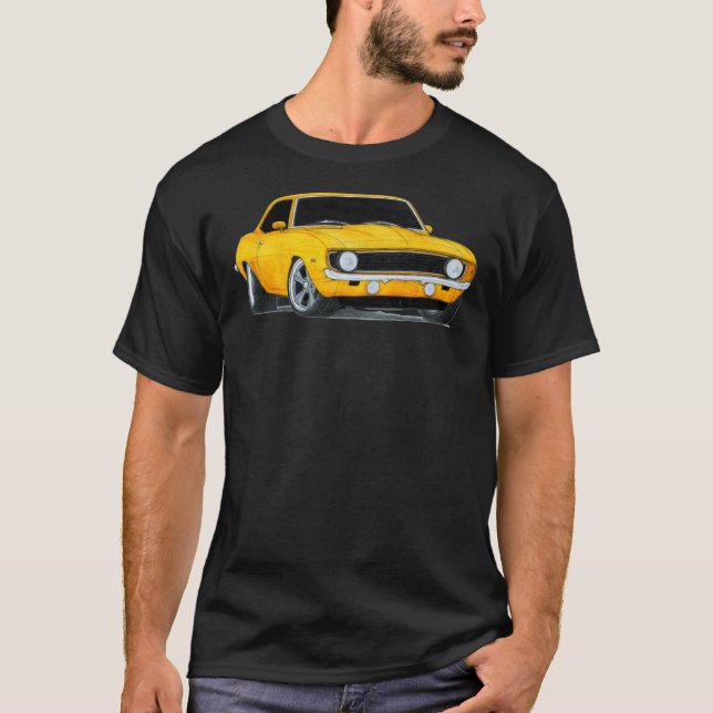 1969 Chevrolet Camaro SS Teckning Classic T-Shirt (Framsida)