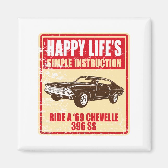 1969 Chevrolet Chevelle 396 SS Magnet (Framsidan)