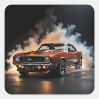 1969 Chevy Camaro Fyrkantigt Klistermärke