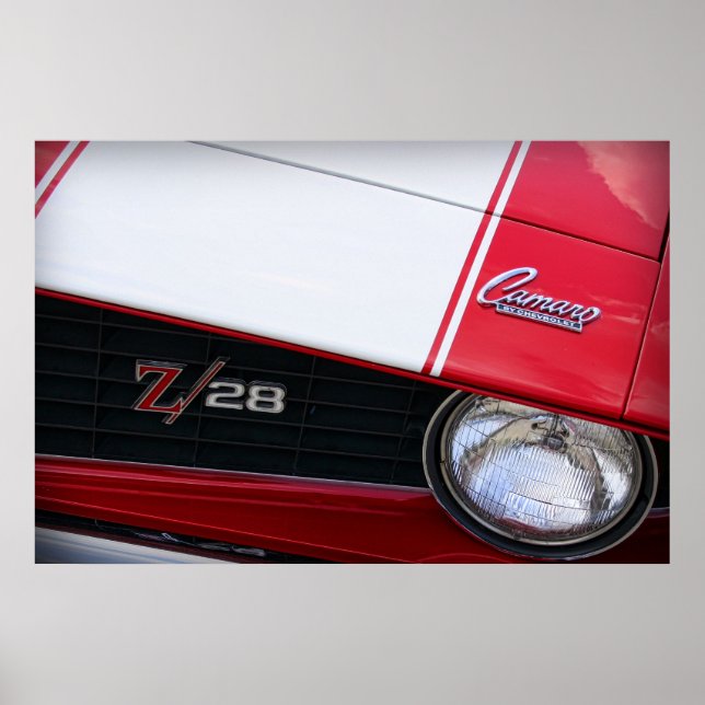 1969 Chevy Camaro Z/28 Red Poster (Framsidan)
