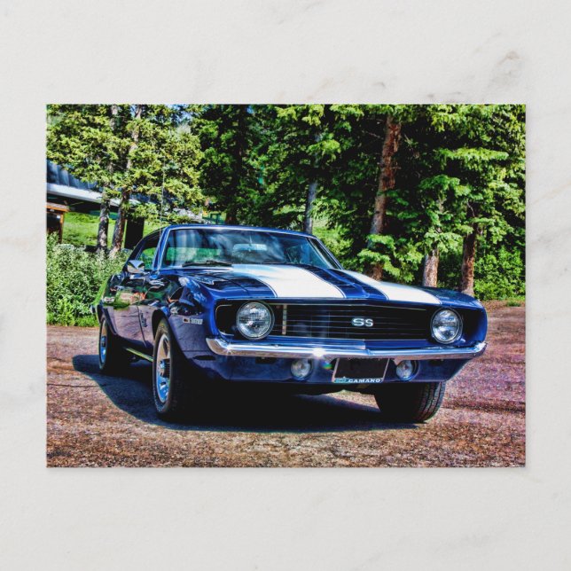 1969 chevy super sport SS Camaro Vykort (Framsida)