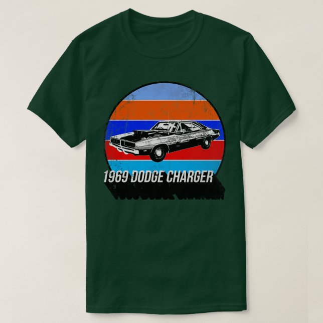 1969 Dodge Charger T Shirt (Design framsida)