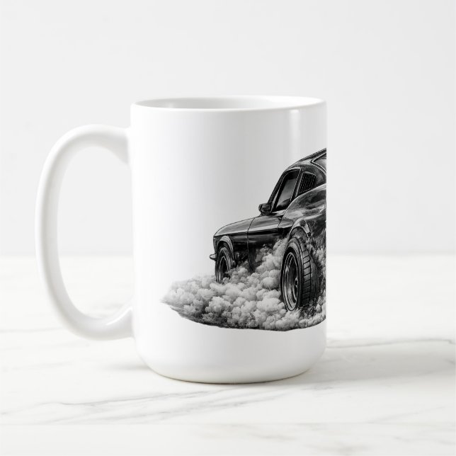 1969 Fastback Muskulär Bil Brännmärke Kaffemugg (Vänster)