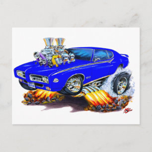 1969 GTO-domare Blue Car Vykort