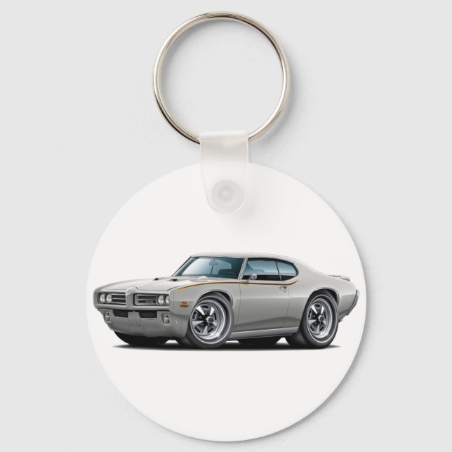1969 GTO domare Silver bil Nyckelring (Framsida)
