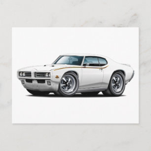 1969 GTO domare White Car Vykort