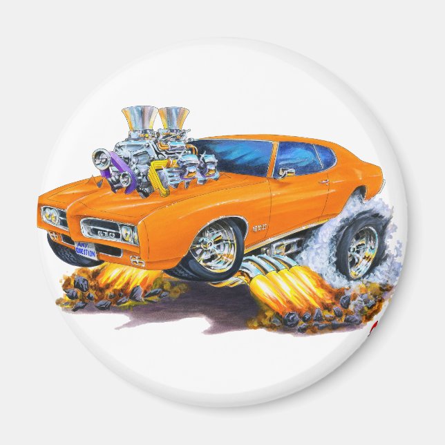 1969 GTO Orange Car Magnet (Framsidan)