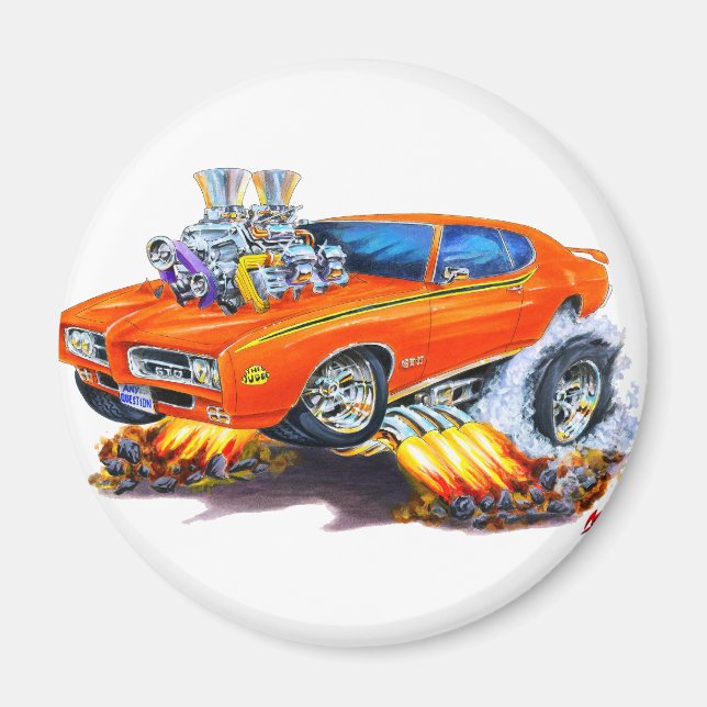 1969 GTO Orange Car Magnet (Framsidan)
