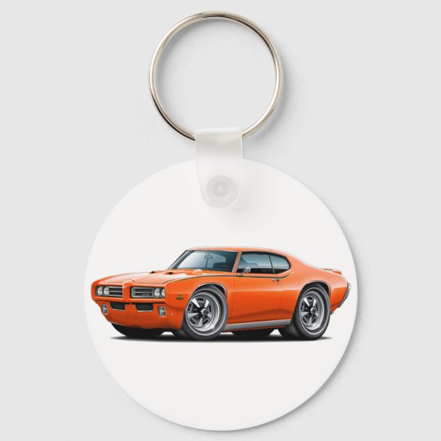 1969 GTO Orange Car Nyckelring (Framsida)