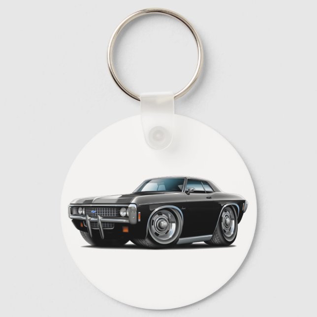 1969 Impala Svart Bil Nyckelring (Framsida)