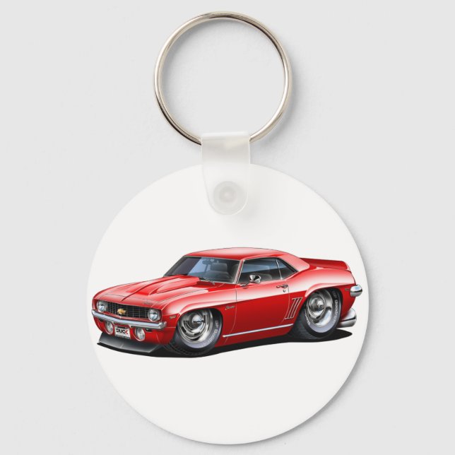 1969 Kamaro SS Red Car Nyckelring (Framsida)