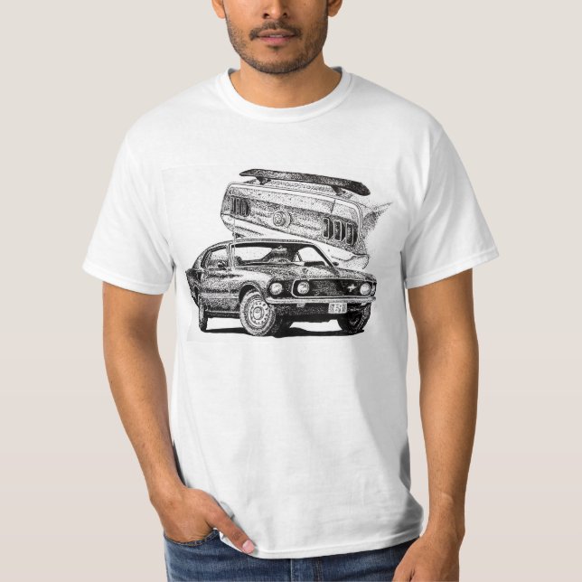 1969 Mach 1 klassisk muskelbil T Shirt (Framsida)