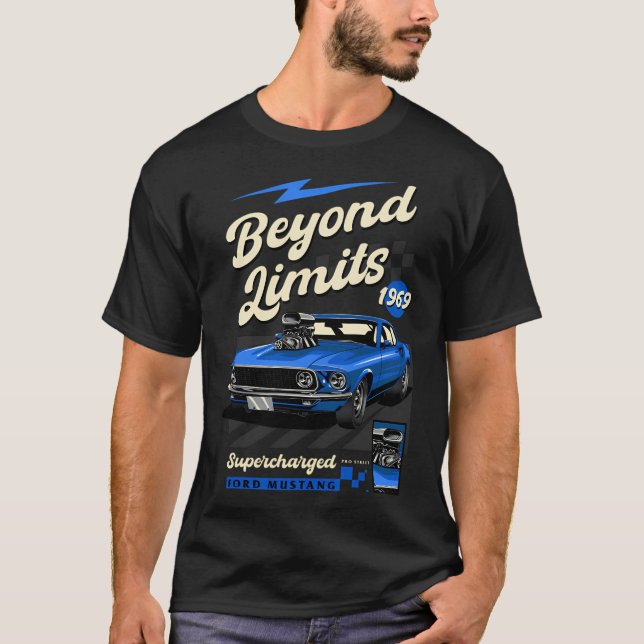 1969 Mustang Mach Beyond Limits T Shirt (Framsida)